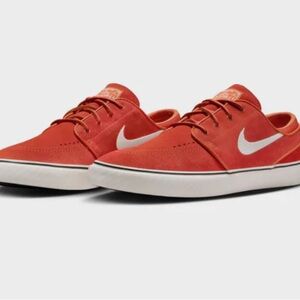 Nike Mens Zoom Stefan Janoski Orange White Suede Skate Shoes Sz 6 FD6757…